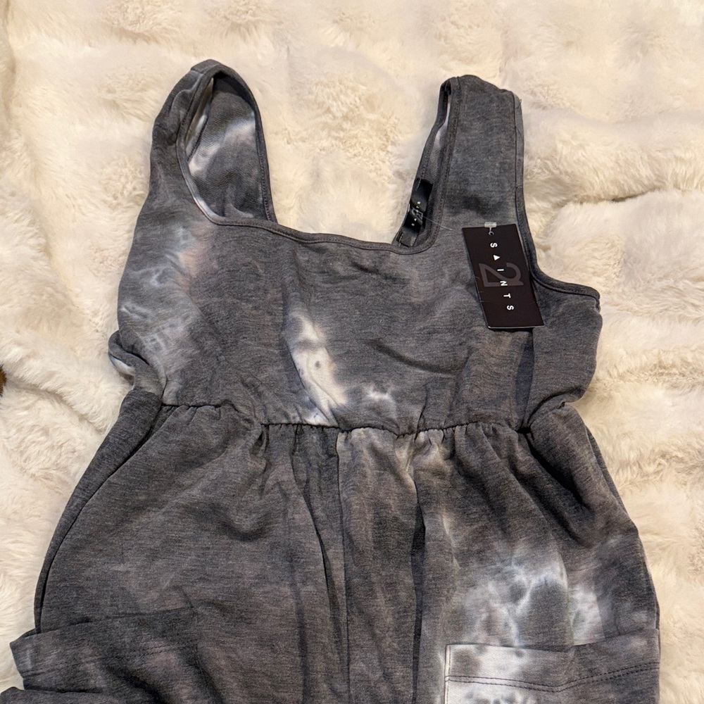 Z Supply Gray Tie-Dye Romper